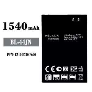 Replacement battery BL-44JN for LG P970/E510/E730/P690