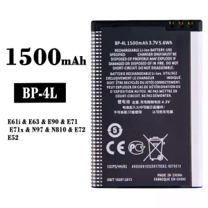 Replacement battery BP-4L for Nokia E61i/E63/E90/E71/E71x/N97/N810/E72/E52