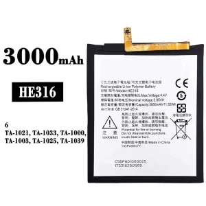 Replacement battery HE316 for Nokia 6