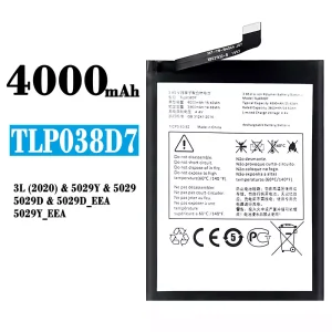 Replacement battery TLP038D7 for Alcatel 3L(2020)