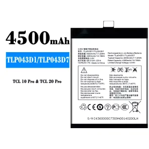 Replacement battery TLP043D1/TLP043D7 for Alcatel TCL 10 Plus/TCL 20 Plus/TCL 10 pro/TCL 20 pro