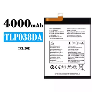Replacement battery TLP038DA for Alcatel TCL 20E