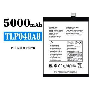 Replacement battery TLP048A8 for Alcatel TCL 408/T507D