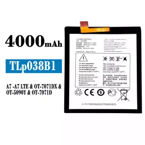 Replacement battery TLP038B1 for Alcatel