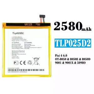 Replacement battery TLP025D2 for Alcatel Pixi 4 6.0