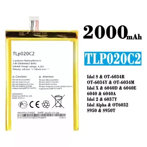 Replacement battery TLp020C2 for Alcatel Idol S/Idol X/IDOL 2 /IDOL ALPHA