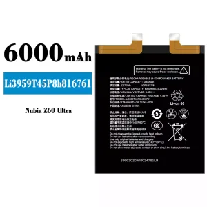 Replacement battery Li3959T45P8h816761 for Nubia Z60 Ultra