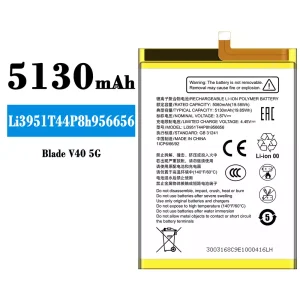 Replacement battery Li3951T44P8h956656 for ZTE Blade V40 5G