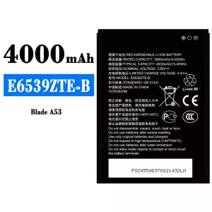 Replacement battery E6539ZTE-B for ZTE Blade A53