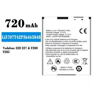 Replacement battery Li3707T42P3h463848 for ZTE Vodafone 228 227/F280/F285