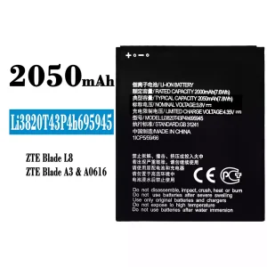 Replacement battery Li3820T43P4h695945 for ZTE Blade L8/A3