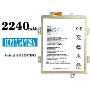 Replacement battery ICP37/54/72SA for ZTE A310