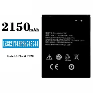 Replacement battery Li3821T43P3h745741 for ZTE Blade L5 Plus