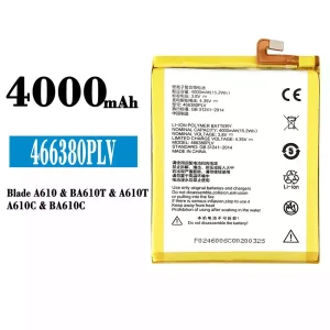 Replacement battery 466380PLV for ZTE Blade A610/BA610T/A610T/A610C/BA610C