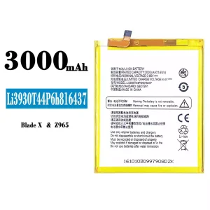 Replacement battery Li3930T44P6h816437 for ZTE Blade X/Z965