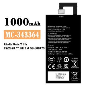 Replacement battery MC-343364 for Amazon Kindle Oasis 2 9th /58-000173