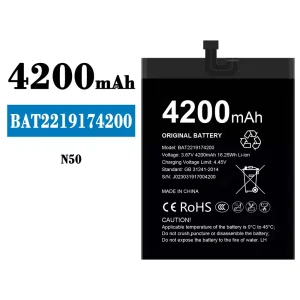 Replacement battery BAT2219174200 for Doogee N50