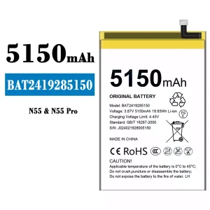 Replacement battery BAT2419285150 for Doogee N55/N55 Pro