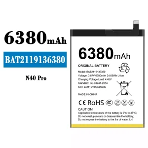 Replacement battery BAT2119136380 for Doogee N40 Pro