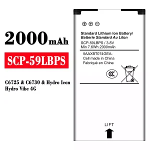Replacement battery SCP-59LBPS for Kyocera Hydro Icon/Hydro Vibe 4G/C6725/C6730