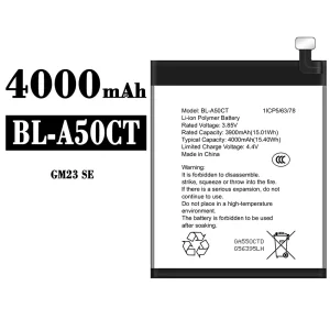 Replacement battery BL-A50CT for General Mobile GM 23 SE