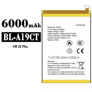 Replacement battery BL-A19CT for General Mobile GM 22 Plus