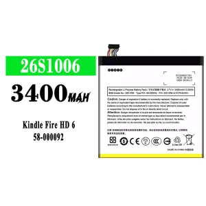 Replacement battery 26S1006 for Amazon Kindle Fire HD 6/58-000092