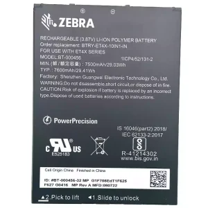 Original battery for ZEBRA BTRY-ET4X-10IN1-IN BT-000456